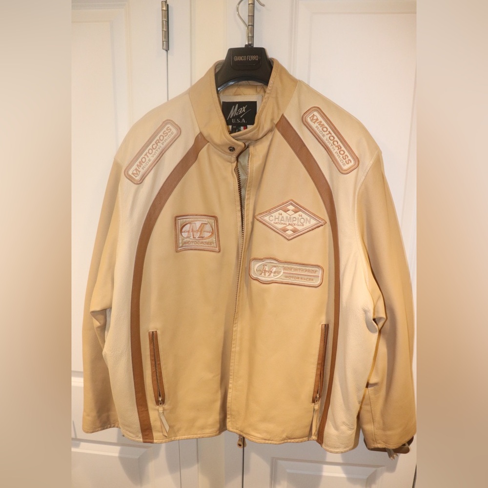 Max USA Motorcross Motorcycle Leather Jacket